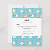 Niedlich Kitty Cat Pattern Whimsical RSVP Karte (Vorderseite)