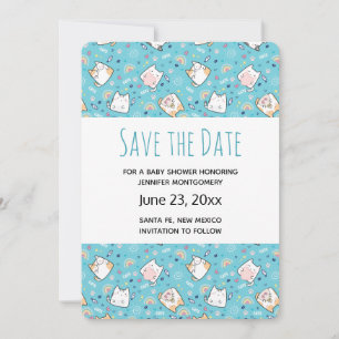 Niedlich Kitty Cat Pattern Whimsical Save the Date