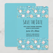 Niedlich Kitty Cat Pattern Whimsical Save The Date (Vorne/Hinten)
