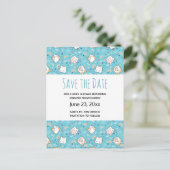 Niedlich Kitty Cat Pattern Whimsical Save the Date Einladungspostkarte (Stehend Vorderseite)