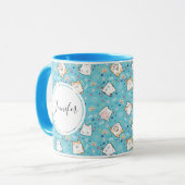 Niedlich Kitty Cat Pattern Whimsical Tasse (Vorderseite Links)