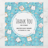 Niedlich Kitty Cat Pattern Whimsical Weinetikett (Einzelnes Label)