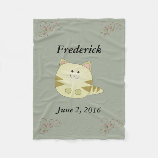 Niedlich Kitty Cat Personalisiert Fleece Blanket (Vorderseite)