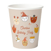 Niedlich Kitty Cat Personalisiert Geburtstag Pappbecher