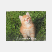 Niedlich Kitty Cat Personalisiert Pet Foto Custom Fleecedecke (Vorderseite (Horizontal))