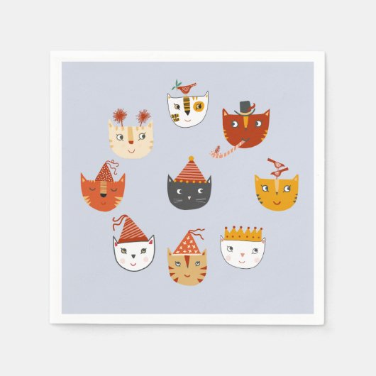 Niedlich Kitty Cat Serviette (Vorderseite)