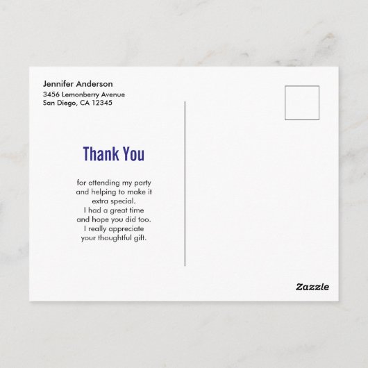 Niedlich Kitty Cat Wave Hello Party Danke Postkarte (Rückseite)