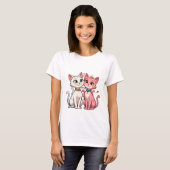 Niedlich Kitty Cats Beste Freunde T-Shirt (Vorne ganz)
