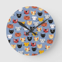 Niedlich Kitty Cats Fun Muster blau