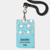 Niedlich Kitty Cats Whimsical Pattern Ausweis (Rückseite mit Lanyard)