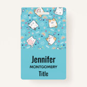 Niedlich Kitty Cats Whimsical Pattern Ausweis (Rückseite)