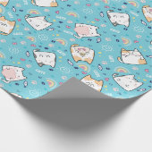 Niedlich Kitty Cats Whimsical Pattern Geschenkpapier (Ecke)