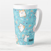 Niedlich Kitty Cats Whimsical Pattern Milchtasse (Rechte Ecke)
