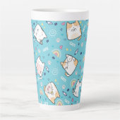 Niedlich Kitty Cats Whimsical Pattern Milchtasse (Vorderseite)