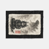 Niedlich Kitty Catzilla Angry Kaiju Anime Cat Mons Fleecedecke (Vorderseite (Horizontal))
