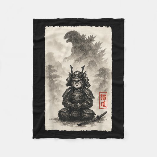 Niedlich Kitty Catzilla Angry Kaiju Anime Cat Mons Fleecedecke (Vorderseite)