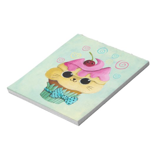 Niedlich Kitty Cupcake Notizblock (Rotiert)