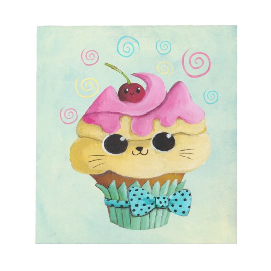 Niedlich Kitty Cupcake Notizblock (Vorderseite)