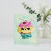 Niedlich Kitty Cupcake Postkarte (Stehend Vorderseite)