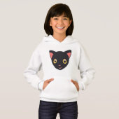 Niedlich Kitty Face Black Kitten Hoodie (Vorne ganz)