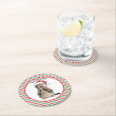 Niedlich Kitty Funny Christmas Cat Paper Untersetz Runder Pappuntersetzer (Vor Ort)