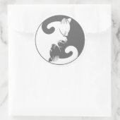 Niedlich Kitty Gray und White Yin Yang Cat Sticker (Tasche)