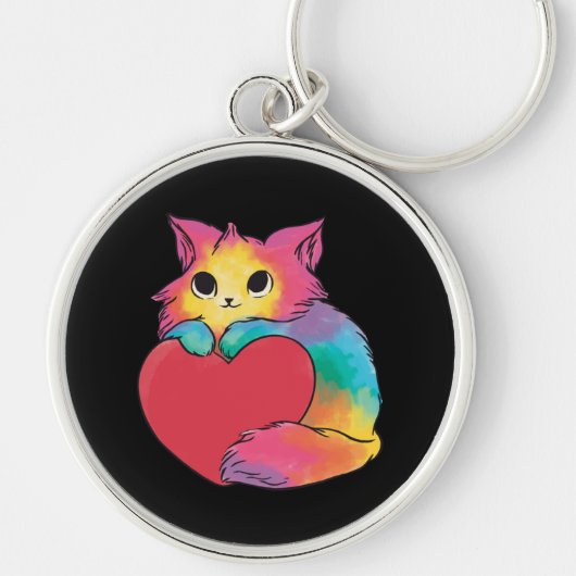 Niedlich Kitty Heart Schlüsselanhänger (Vorne)