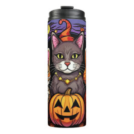 Niedlich Kitty & Jack-O'-Lantern Thermosbecher