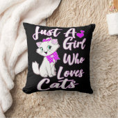 Niedlich Kitty Just a Girl, das Katzen Liebe Kissen (Decke)