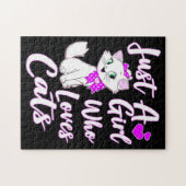 Niedlich Kitty Just a Girl, das Katzen Liebe Puzzle (Horizontal)