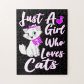 Niedlich Kitty Just a Girl, das Katzen Liebe Puzzle (Vertikal)