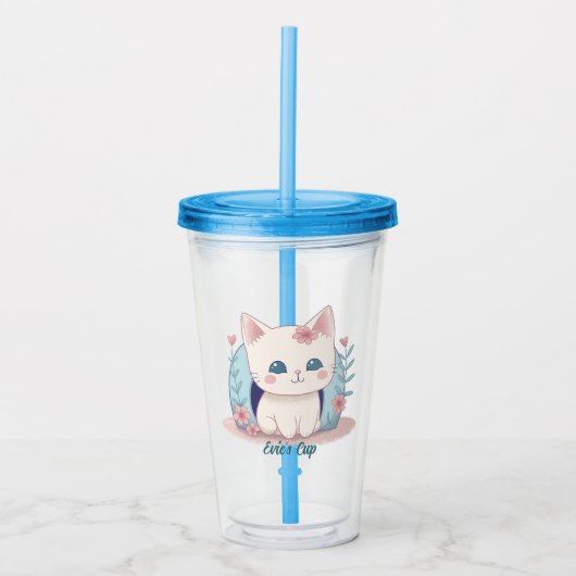 Niedlich Kitty Kawaii Chibi Acryltrinkbecher (Vorderseite)