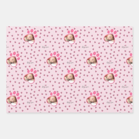 Niedlich Kitty Liebe Drei Fotos für die Katzenzuch Geschenkpapier Set (Vorderseite)