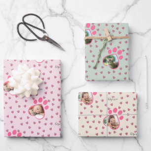 Niedlich Kitty Liebe Drei Fotos für die Katzenzuch Geschenkpapier Set