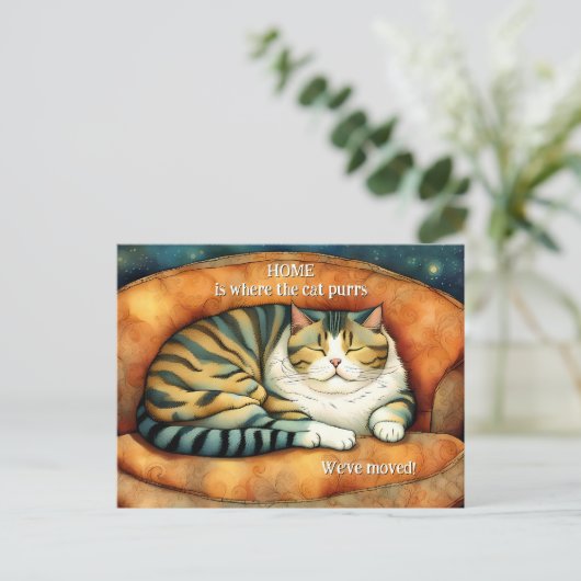 Niedlich Kitty Moving New Address Ankündigungspostkarte (Stehend Vorderseite)