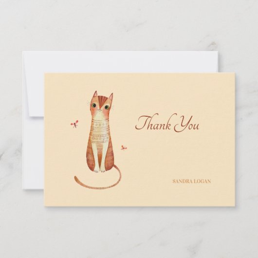 Niedlich Kitty Notecard Dankeskarte (Vorderseite)