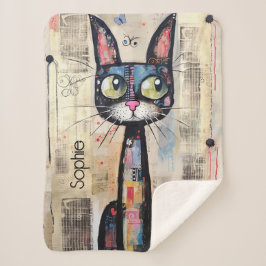 Niedlich Kitty Personalisiert Sherpadecke