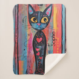 Niedlich Kitty Personalisiert Sherpadecke