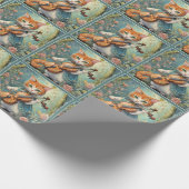 Niedlich Kitty Playing the Violon Geschenkpapier (Ecke)