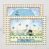 Niedlich Kitty Puppy Ladybug Einladungen (Vorne/Hinten)