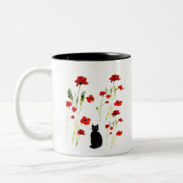 Niedlich Kitty Red Poppy Zweifarbige Tasse
