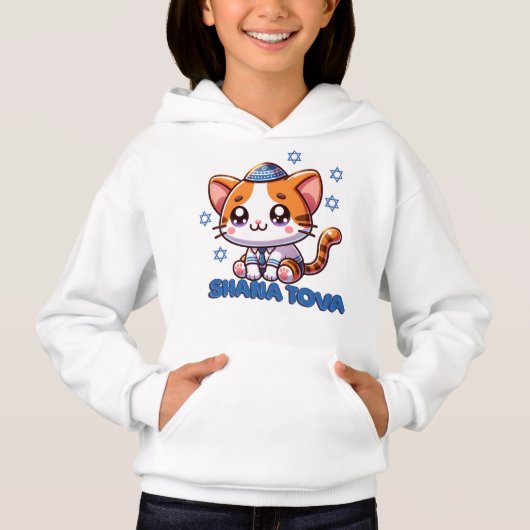 Niedlich Kitty Shana Tova Hoodie (Vorderseite)