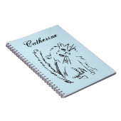 Niedlich Kitty Sketch personalize Blue Notizblock (Rechte Seite)
