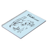 Niedlich Kitty Sketch personalize Blue Notizblock (Linke Seite)