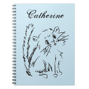 Niedlich Kitty Sketch personalize Blue Notizblock
