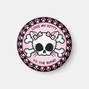Niedlich Kitty Skull Magnet