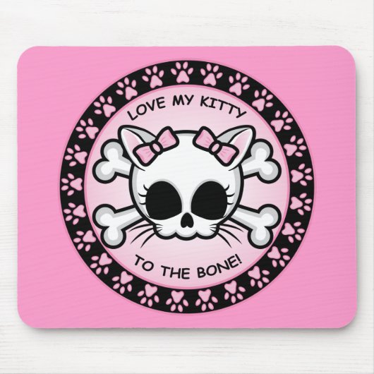 Niedlich Kitty Skull Mousepad (Vorne)