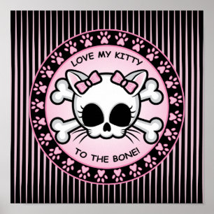 Niedlich Kitty Skull Poster
