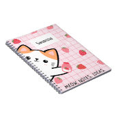 Niedlich Kitty Strawberry Notebook Notizblock (Rechte Seite)