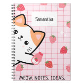 Niedlich Kitty Strawberry Notebook Notizblock (Vorderseite)